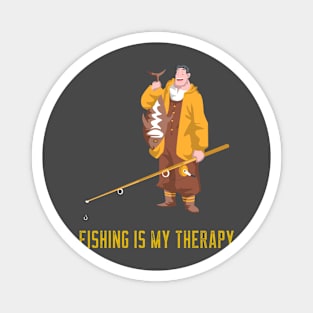 Fishing Is My Therapy Angler Fishing Magnet